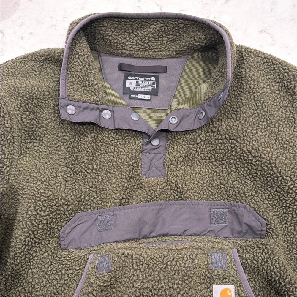 Carhartt OJ4991-M Relaxed Fit Fleece Snap Front Pullover Men’s Jacket